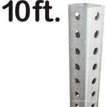 Square Perforated Steel Post Sign, 2 &quot;X120&quot;